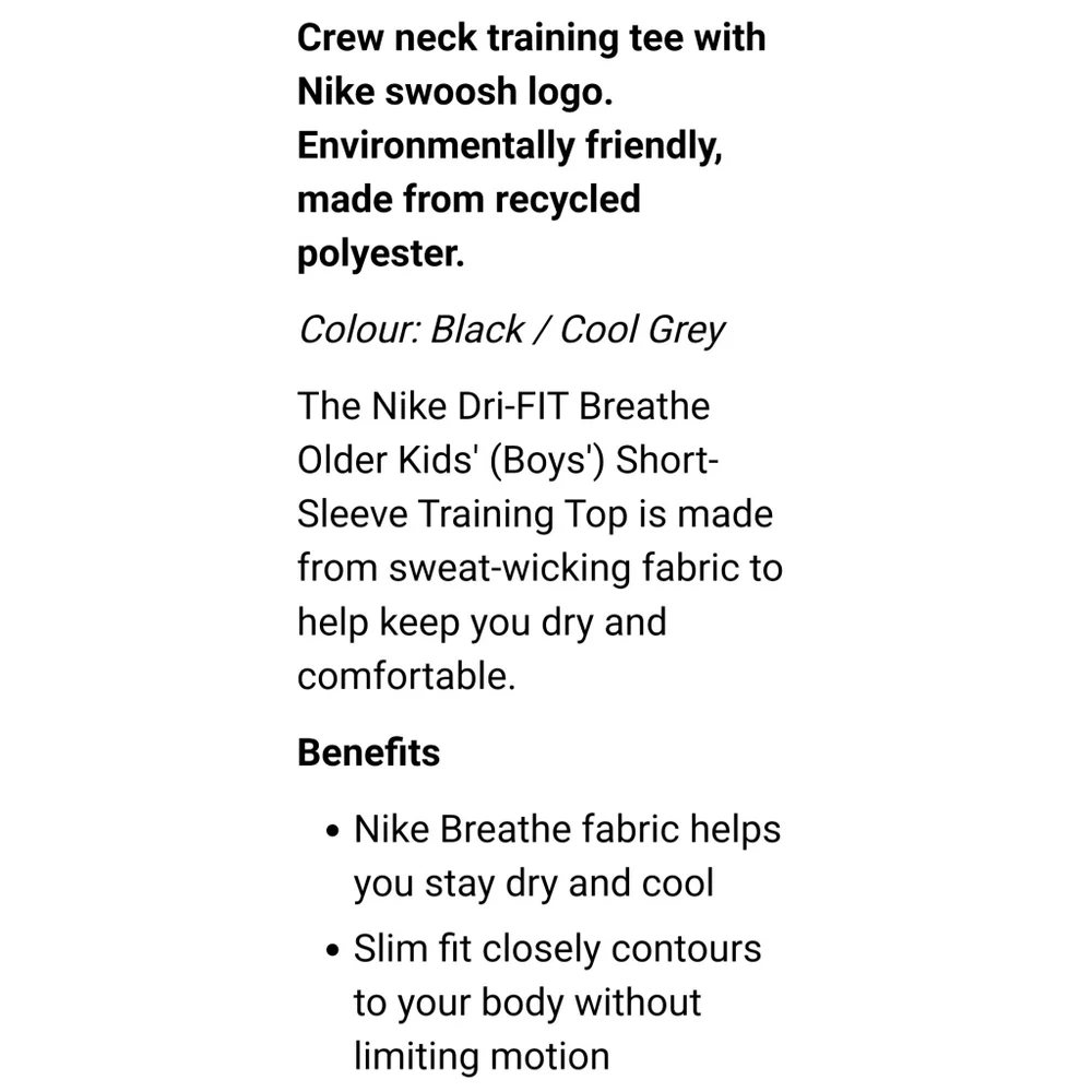 Nike Youth Boy's Dri-Fit Tee